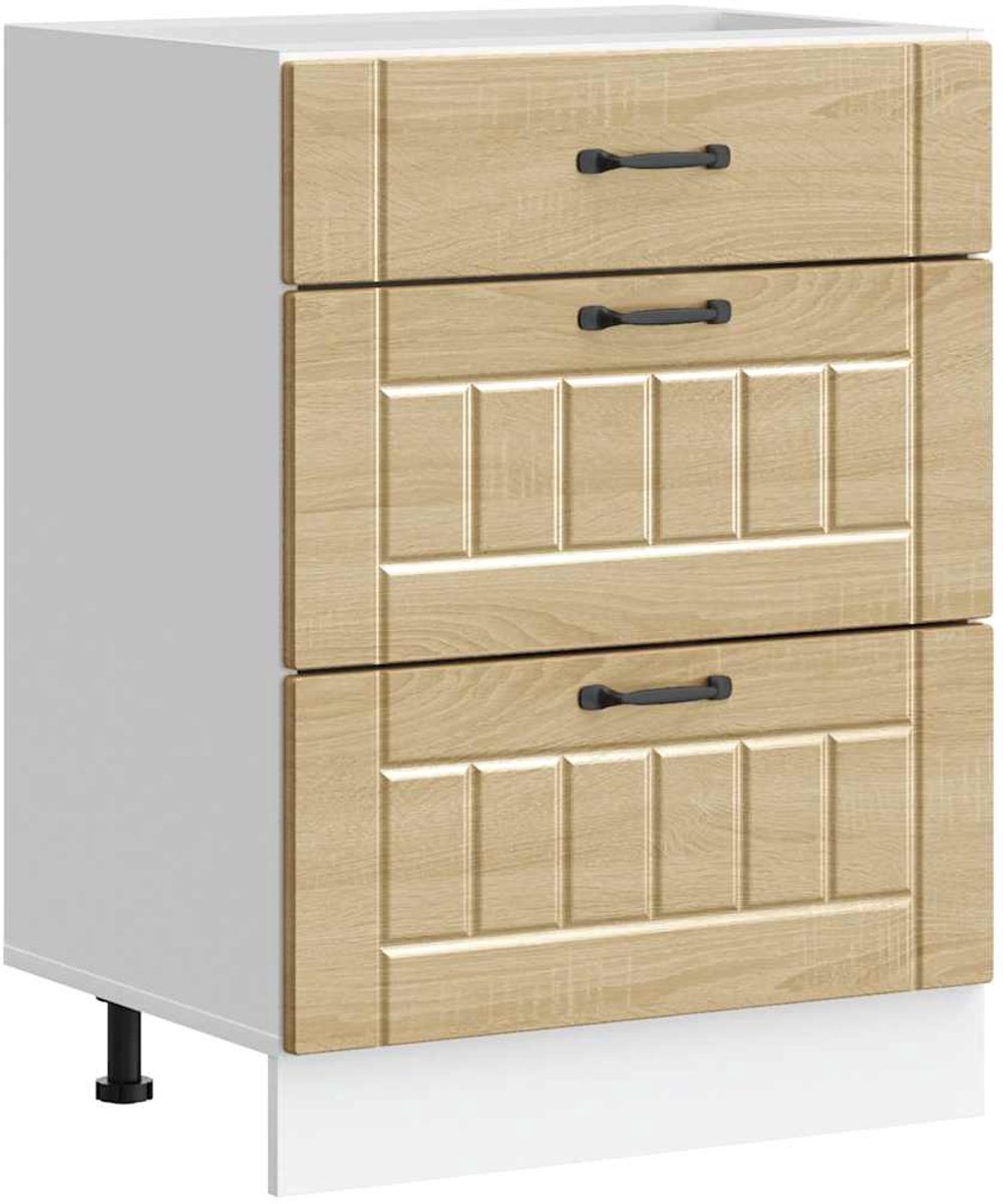 vidaXL Onderkast - Lucca - bewerkt - hout - sonoma - eikenkleurig sonoma eiken