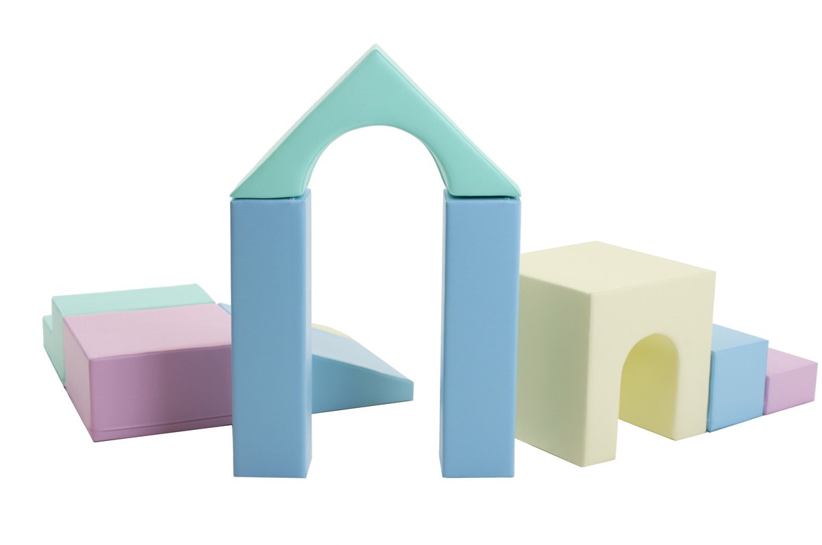 IGLU - Soft Play - Multifunctionele foam speelset - Creativity - pastel kleuren - foam blokken Soft Play met glijbaan — cadeau in Spellen & Speelgoed - foto 7