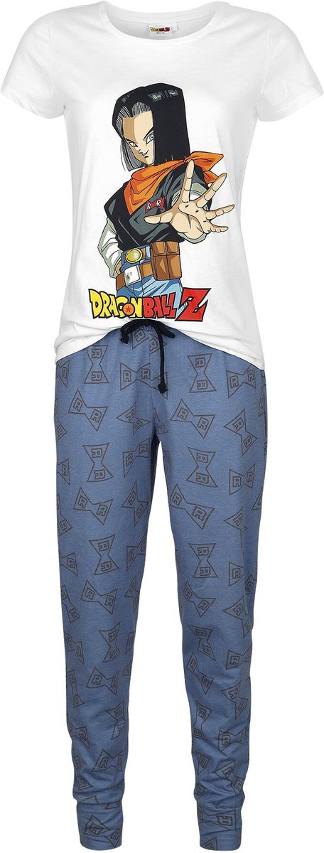Dragon Ball Z - Android 17 Pyjama wit-blauw Polyester -