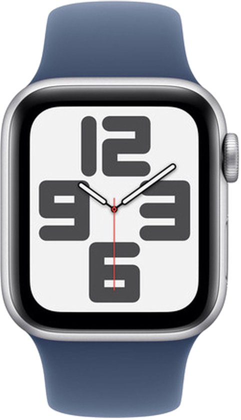 Apple Watch SE 2024 GPS 44mm Silver Aluminium Case with Denim Sport Band - M/L