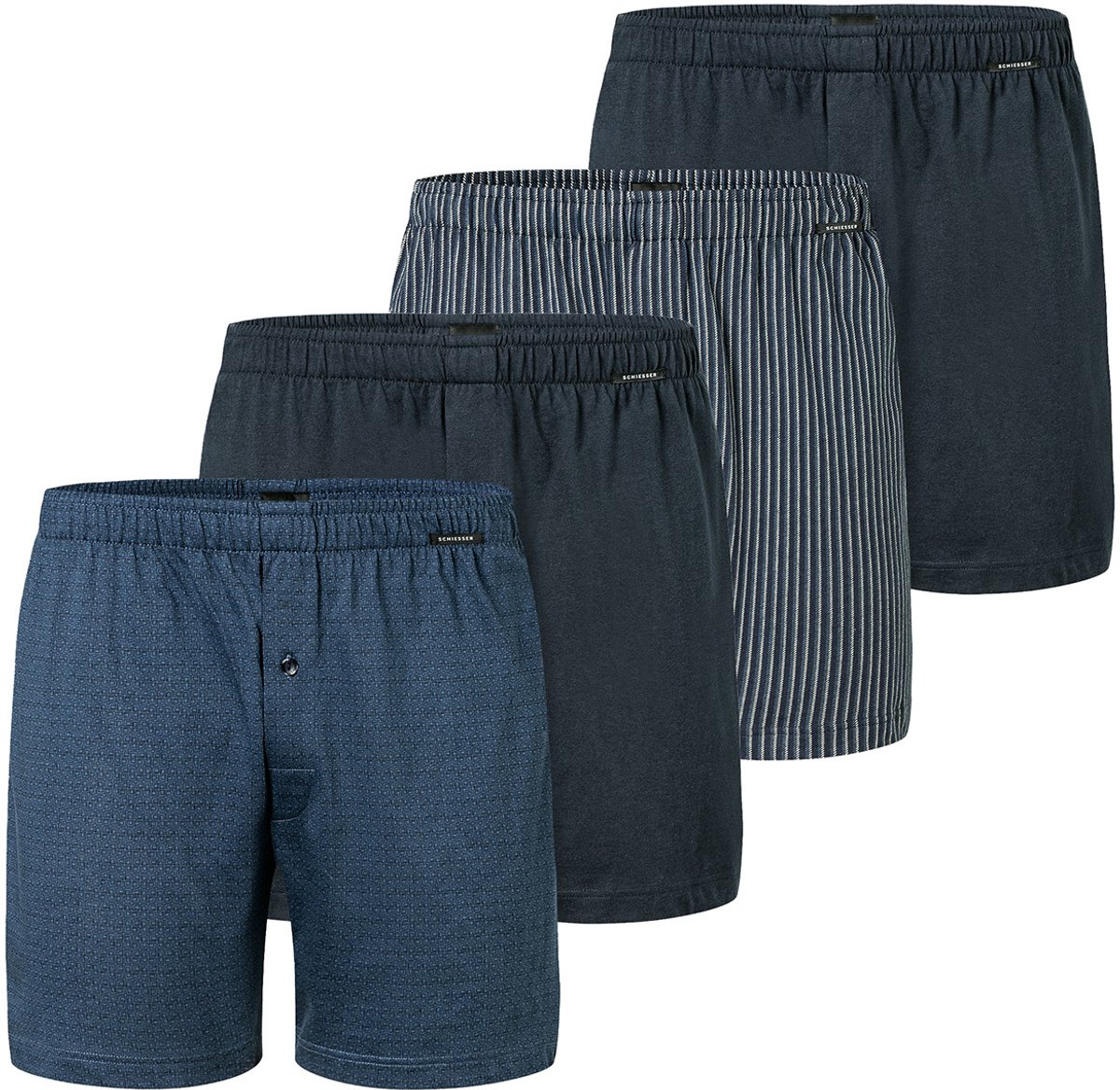 Schiesser Heren boxershort 4 pack Singel-Jersey