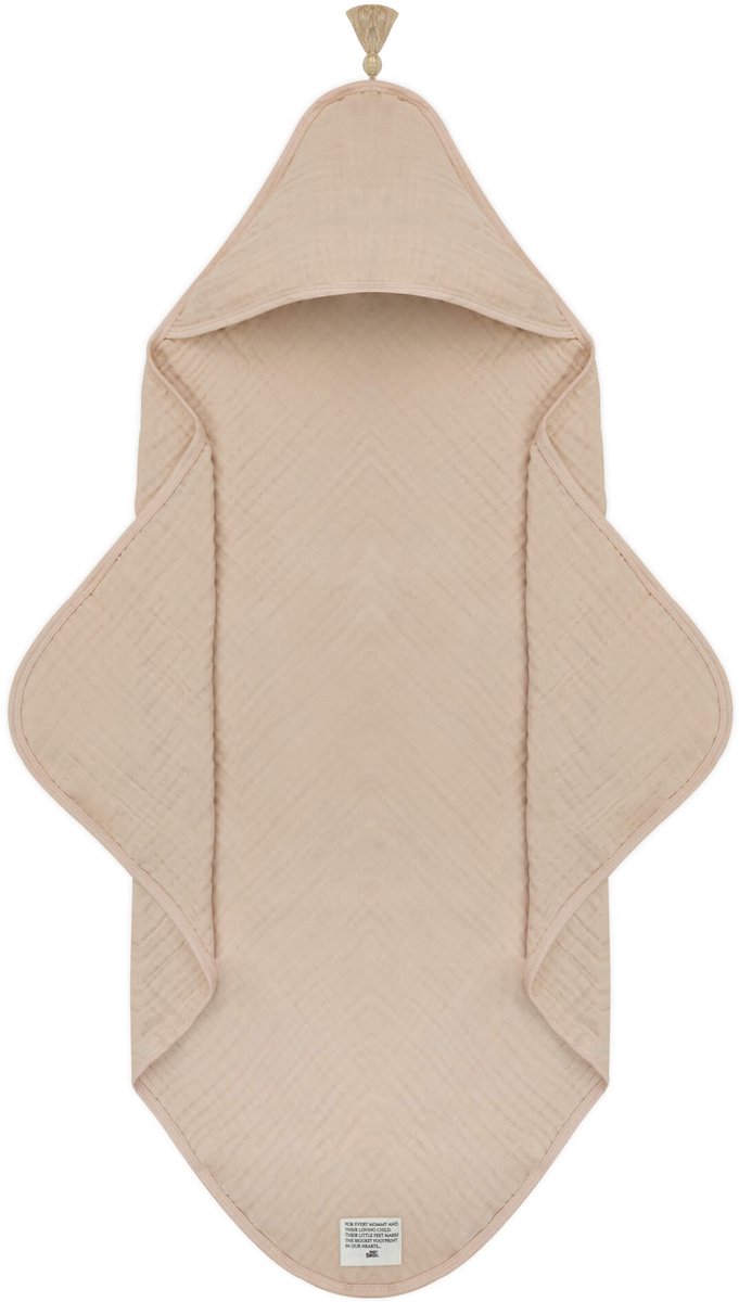 Baby Bello - Badcape - toasted almond/Beige - Biologisch katoen - Extra Zacht - 75x75cm