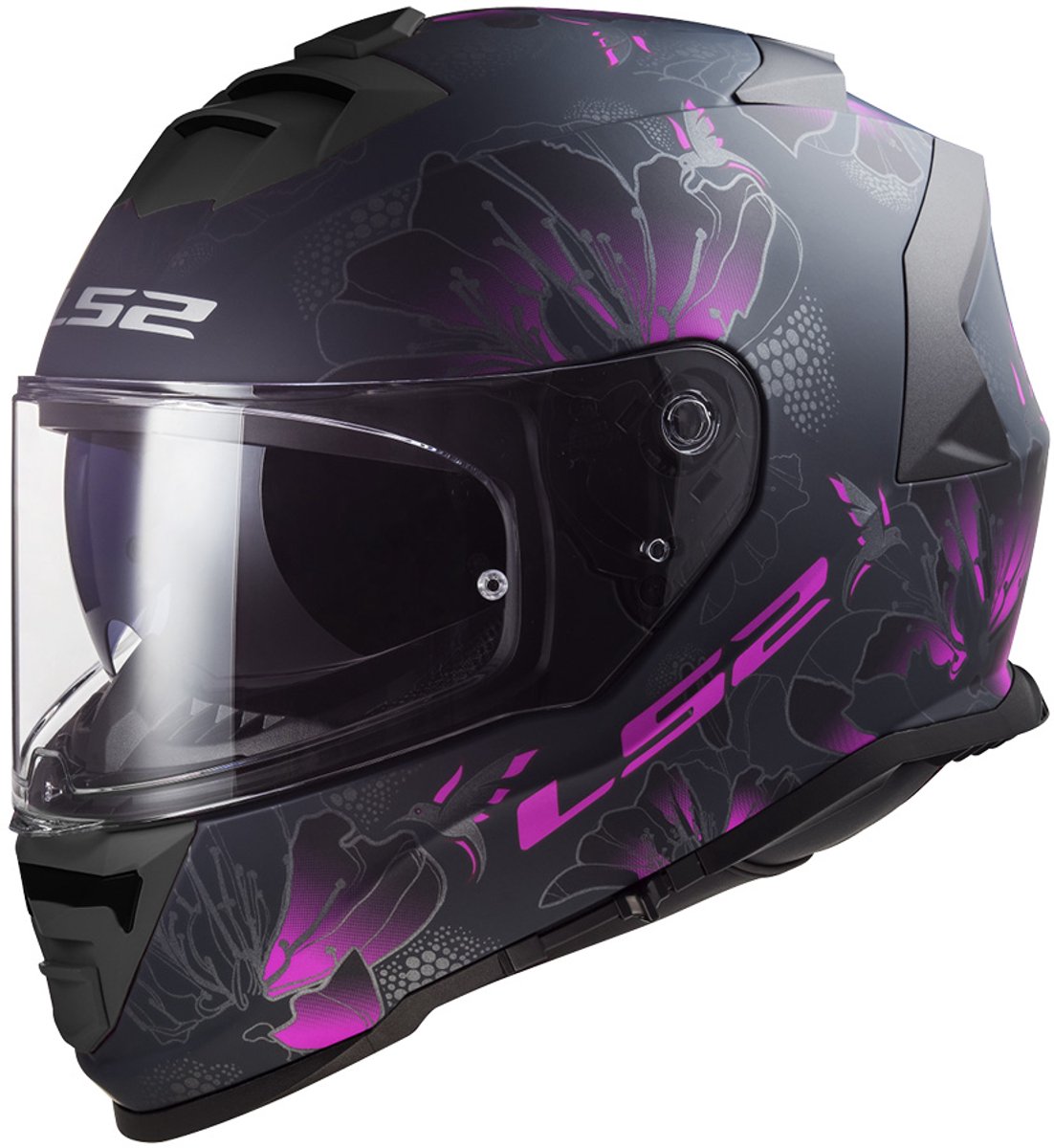 LS2 FF800 STORM II BURST MATT BLACK PINK-06 3XL - Maat 3XL - Helm