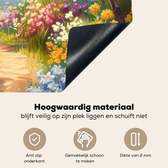 KitchenYeah® Protection plaque induction 90x52 cm - Nature - Paysage - Coloré - Protege plaque de cuisson - Couvre plaque induction - Protecteur d'induction - Cuisine