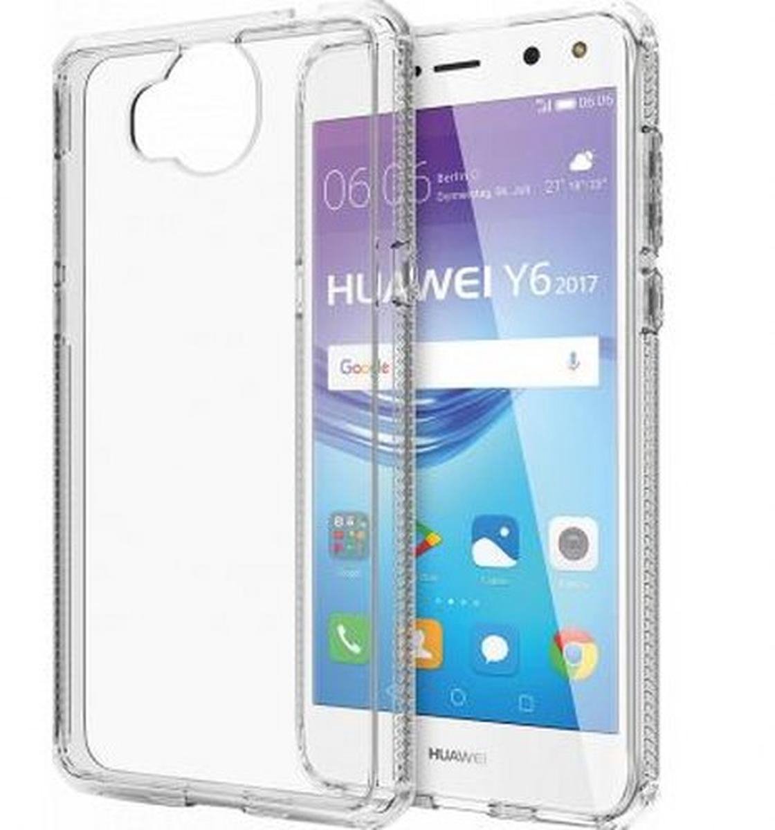 Itskins, Hoesje geschikt voor Huawei Y6 2017 - Hybride Hardcase, Transparant