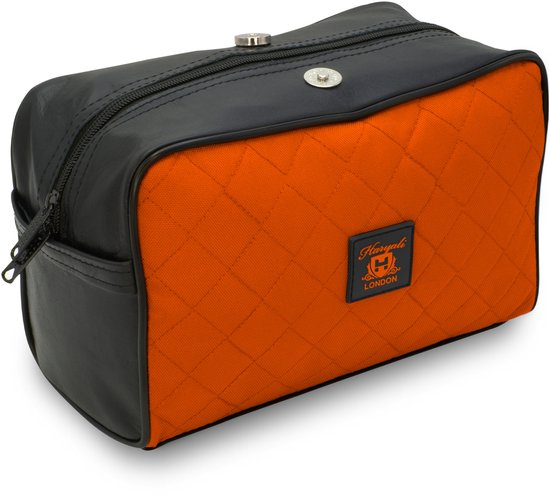 Haryali London Waterdichte toilettas van Cordura-stof voor mannen en vrouwen - Grote reistoilettas, scheerset, badkamer- en sportschooltoiletartikelen Make-up organizer (oranje)