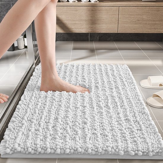 Badmat - Mat voor in de Badkamer Zwart-wit geruite badmat 50x80cm antislip Badmat - Mat voor in de Badkamer Zwart-wit geruite badmat 50x80cm antislip