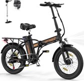 Hitway Elektrische Fiets BK11 | E-bike | 250W Motor | Fat Tire | 12Ah | 20 Inch | Zwart/Oranje