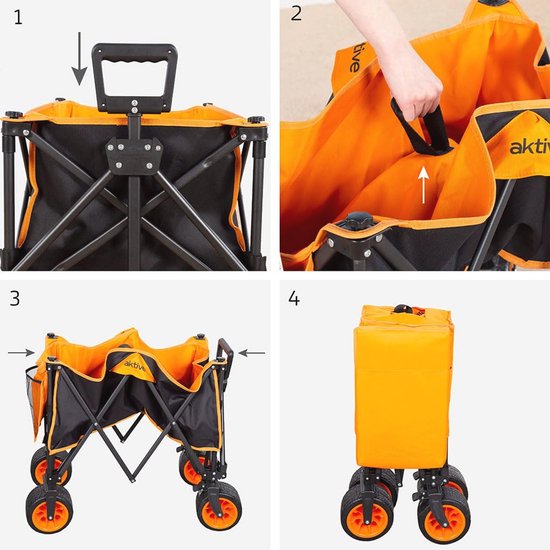 Opvouwbare Transportwagen voor Strand, Tuin en Camping tot 100 kg - Ergonomische Handgreep, 360° Draaibare Wielen met Remmen van Sekey — afbeelding 5