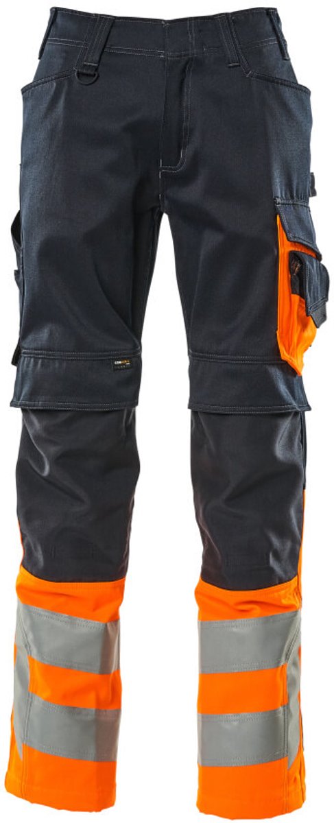 Mascot Safe Supreme Broek met kniezakken 15679-860 - donkermarine/hi-vis oranje - C46 - 76