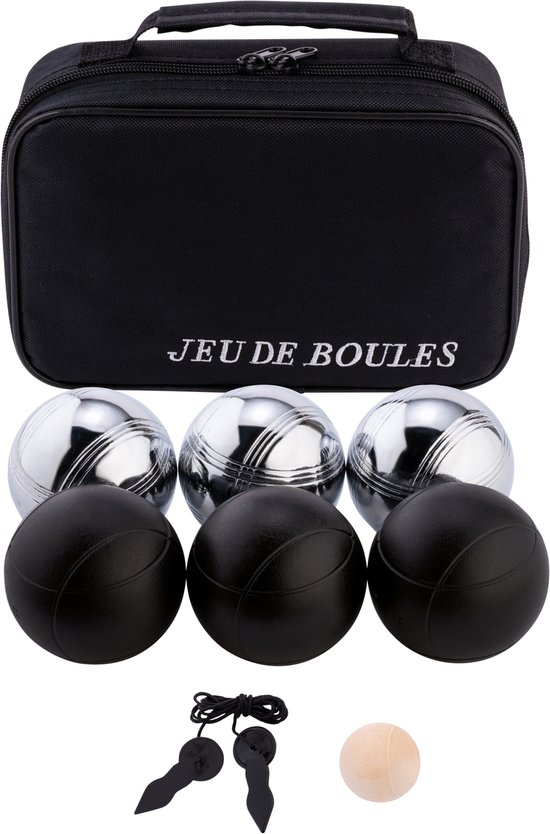 Longfield Jeux Jeu De Boule Set 6 Balles Zwart/ Grijs Dans Un Sac