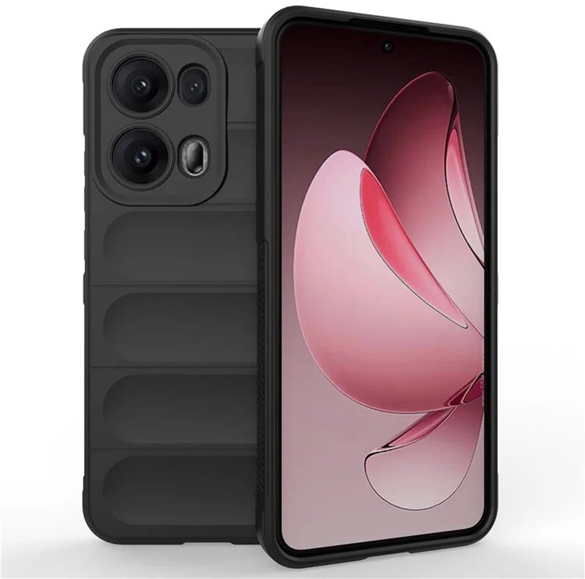 MobyDefend Hoesje - Geschikt voor Oppo Reno13 Pro - TPU Gripcase - Zwart