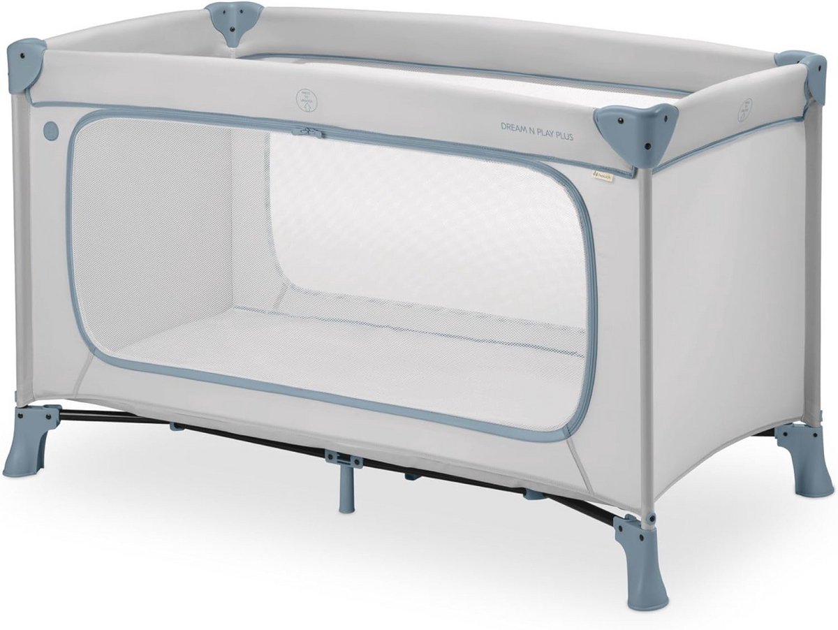 Opvouwbaar Babyreisbed met Grote Zijopening en Draagtas - Dusty Blue