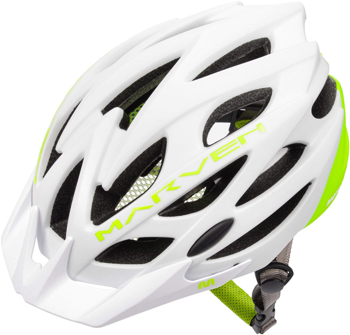 Meteor - Fietshelm - Marven L 58-61 cm - wit/neon groen