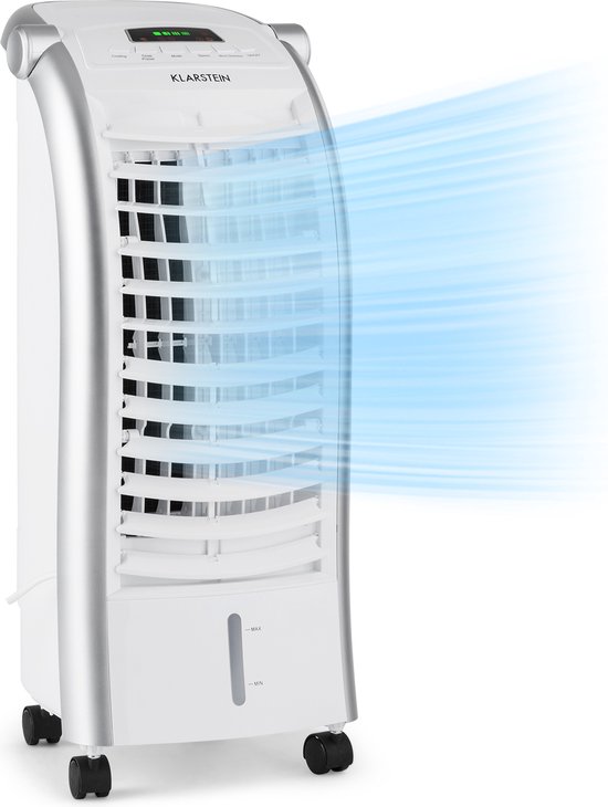 Klarstein Maxfresh Air 4-in-1 luchtkoeler 65W 6L tank 444m³/h stil 51dB ventilator luchtbevochtiger timer