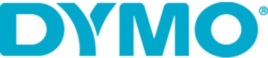Het blauwe DYMO logo op een witte achtergrond.