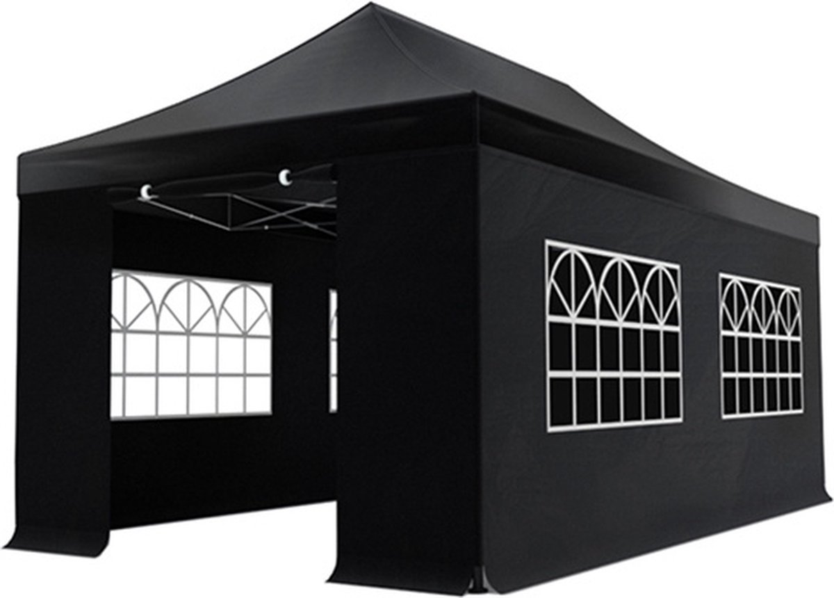 Tente de réception 3x6m semi professionnelle 180 gr/m² PE noir