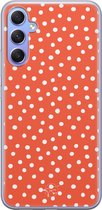 siliconen hoesje Samsung Galaxy A34 - Pois Oranje - Soft Case Phone Case - Oranje - Pois