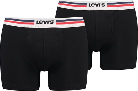 Levi's En Sprtswr Logo Boxer Brief 2p Zwart/zwart | Maat: M