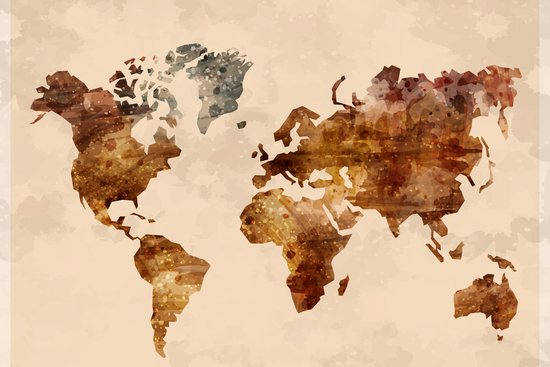 Papier peint photo Wereldkaart - Papier peint non tissé - 368 x 280 cm