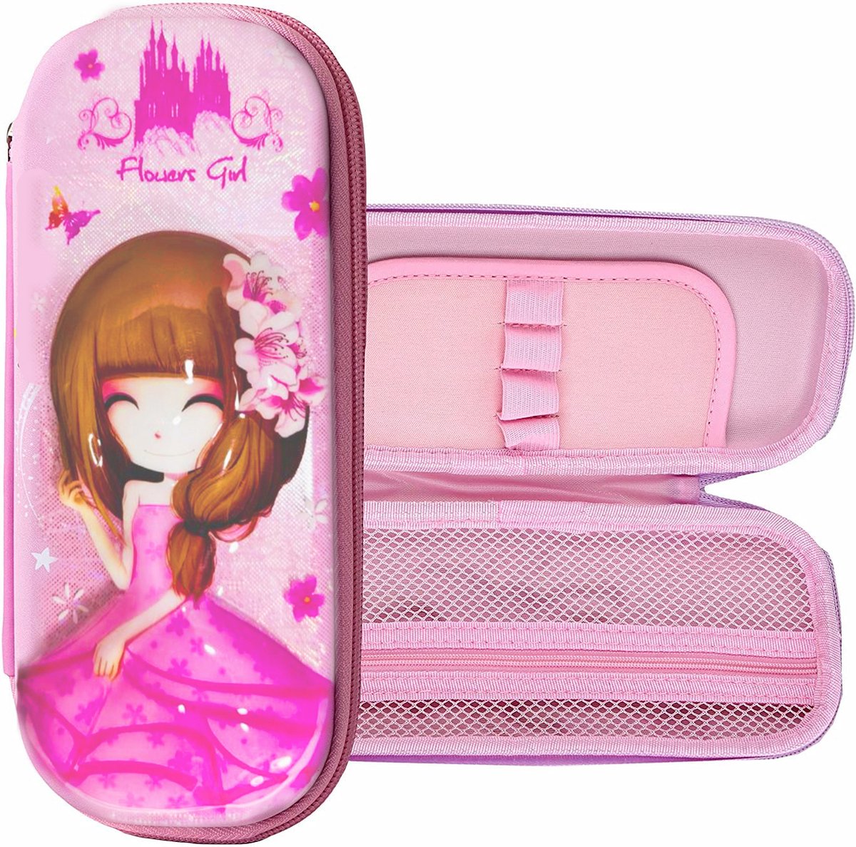 Schattig - 3D Etui - Pennen Houder - Potlood Tasje - EVA Reliëf - Potloodhoesje - Droomroze