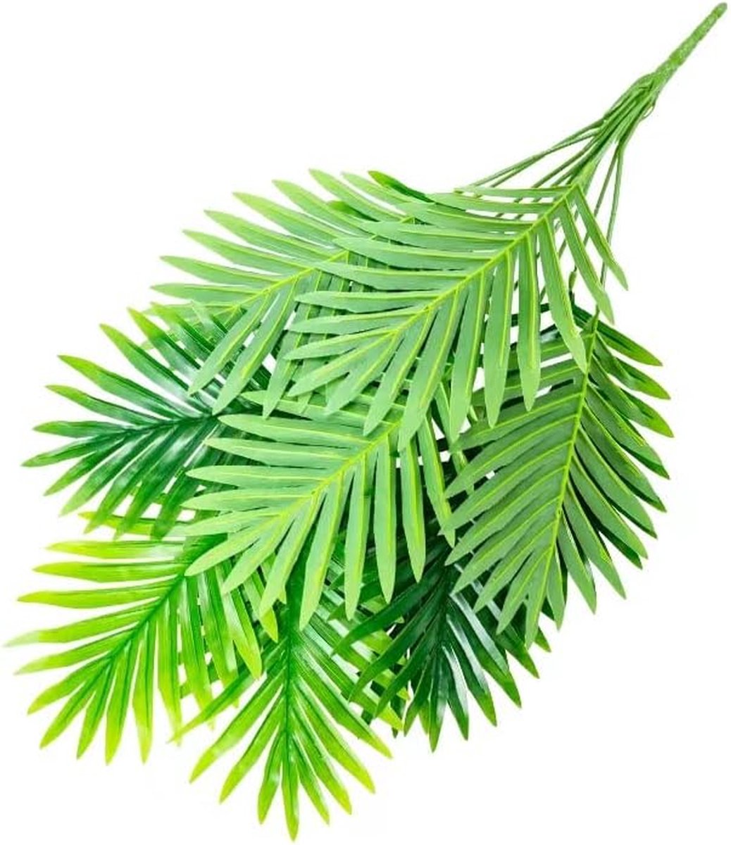 Bellatio Groene Areca/goudpalm - kunstplant - 73 cm - in zwart pot | Fun en Feest