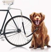Laisse pour chien pour vélo, laisse de vélo avec fixation pour tige de selle, entretoise, conducteur court, ressort hélicoïdal, sangle et réflecteurs, pour faire du vélo en toute sécurité avec un chien