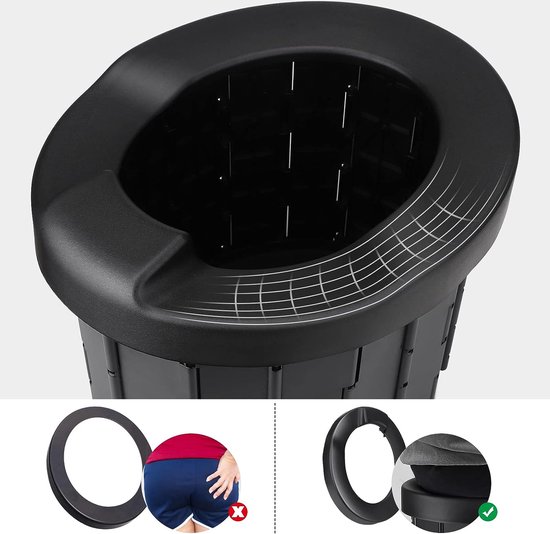 Campingtoilet, draagbaar droogtoilet, draagbaar mobiel toilet, outdoor, camping, toiletten voor onderweg, noodgevallen, auto, reizen, files, wandelen, vissen, picknick (zwart) van Camp — afbeelding 5
