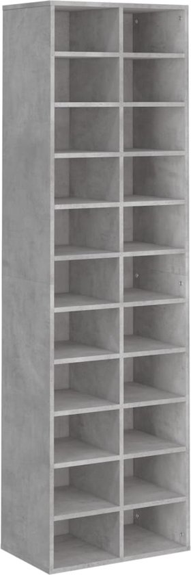 vidaXL-Schoenenkast-54x34x183-cm-bewerkt-hout-betongrijs