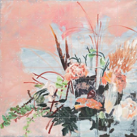 IXXI Pink Floral - Wanddecoratie - Artiesten en Schilders - 140 x 140 cm