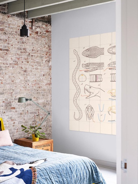 IXXI Serpent - Anatomie, Aster Edition - 100 x 140 cm - Gratis ophangtool - Grote wanddecoratie en posters - Technische Tekening, Illustraties, Line