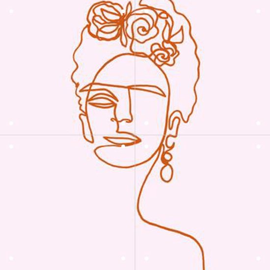 IXXI Frida Kahlo Pink - Wanddecoratie - Portretten - 40 x 40 cm
