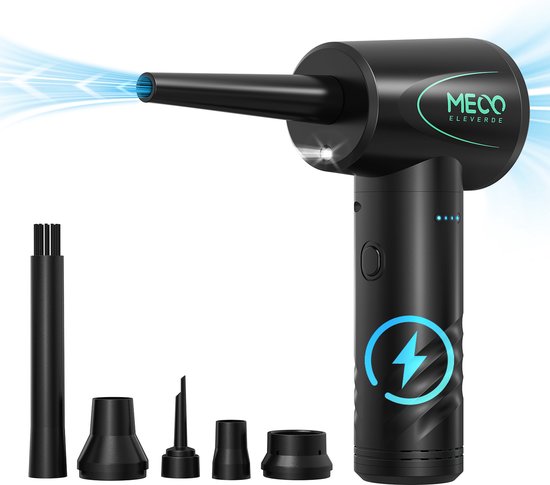 Elektrische Stofblazer Persluchtnevel, 3-Snelheden 100000 RPM Elektrische Stofblazer, 7Kpa Draadloze Toetsenbord PC Reiniging voor Laptop, Kantoorapparatuur, Sofa, Type-C Snel Opladen