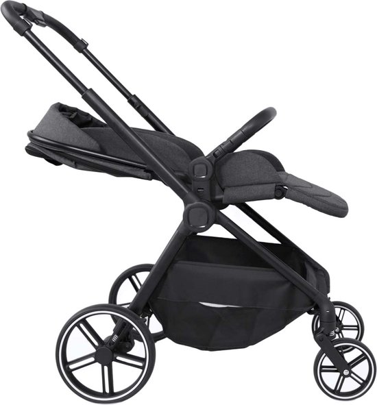 Prénatal Kinderwagen – Inklapbare Wandelwagen met Boodschappenmand en Zonnekap – Stroller – Zwart