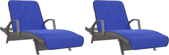 vidaXL - Strandhanddoeken - 2 - st - 400 - g/m² - 75x200 - cm - stof - koningsblauw