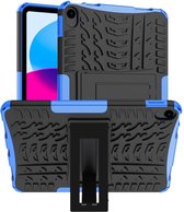 Rugged Kickstand Back Cover - Geschikt voor iPad 10.9 (2022) Hoesje - Blauw