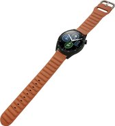 Mobigear - Watch bandje geschikt voor Huawei Watch GT 2 (46mm) Bandje Flexibel Siliconen Gespsluiting | Mobigear Colors - Bruin