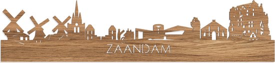 Skyline Zaandam Oak - 120 cm - Décoration de la maison - Décoration murale - Plus de villes disponibles - Idée de salon - City Art - City art - Cadeau pour lui - Cadeau pour elle - Anniversaire - Mariage - WoodWideCities