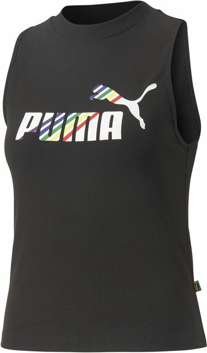 Dames-T-Shirt met Korte Mouwen Puma Ess+ Love Is Love Sl Zwart