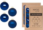 Inge Christmas Goods kerstballen - 24x st - nacht blauw - glas - 8 cm