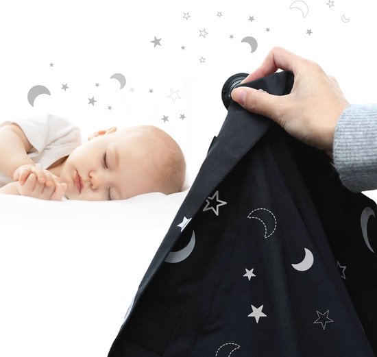 Aycorn Verduisteringsrolgordijn met Klittenband & Zuignappen - Zonder Boren – Groot Verstelbaar 130 x 200cm – Blackout Curtain 100% Verduisteringsstof Zelfklevend Roljaloezieën Kinderkamer - Zwart