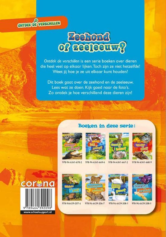 Ontdek de verschillen Zeehond of zeeleeuw? 9789464392098 Kirsten Chang Boeken bol