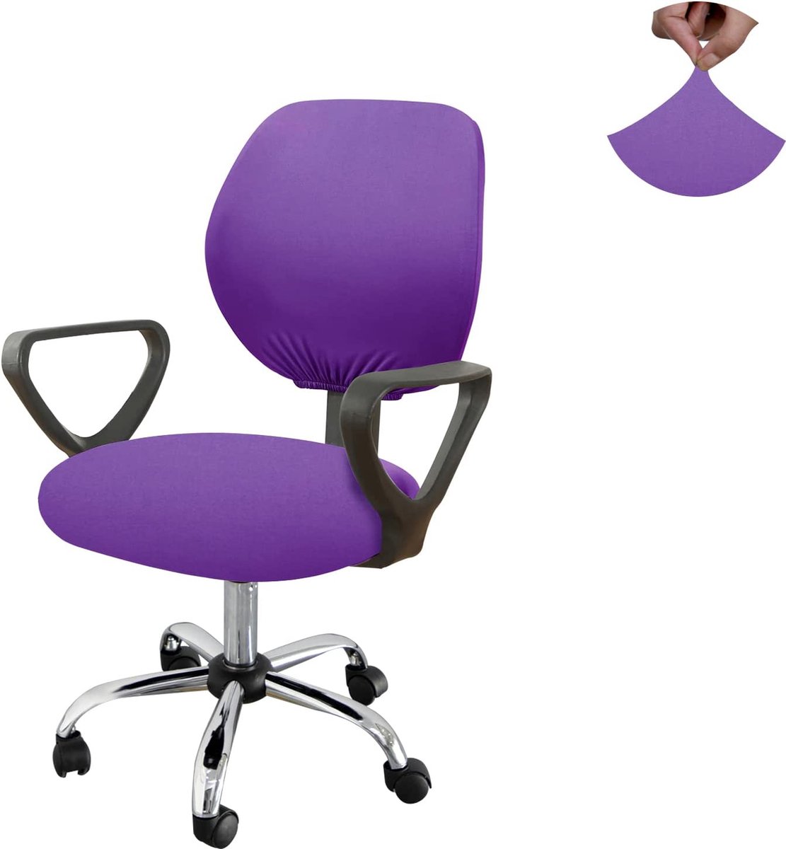 Housse de chaise de bureau Ralfos - Rose pastel - Universelle - Pour  dossier et assise