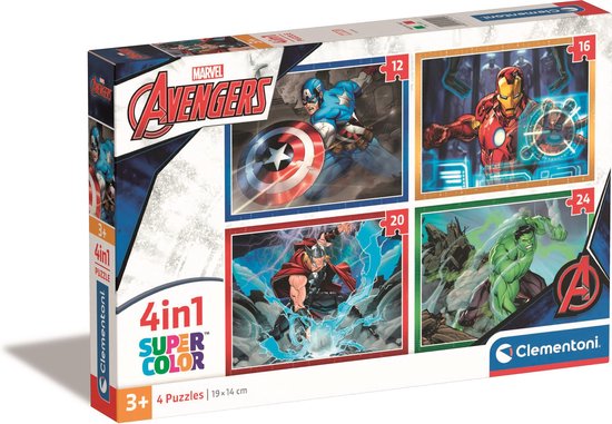 Clementoni Marvel Avengers Puzzel - 4-in-1 puzzel - Kinderpuzzel - Vanaf 3  jaar