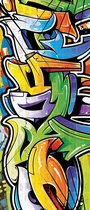 Deursticker Muursticker Graffiti | Groen, Geel | 91x211cm