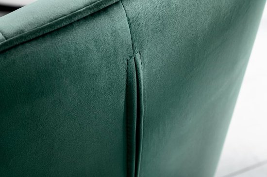 Exclusief design stoel LOFT fluweelgroen met armleuning metalen frame mat zwart - 41661