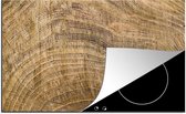 KitchenYeah® Inductie beschermer 78x52 cm - Structuur van een plank met groeiringen - Kookplaataccessoires - Afdekplaat voor kookplaat - Inductiebeschermer - Inductiemat - Inductieplaat mat