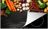 KitchenYeah® Inductie beschermer 90x52 cm - Wortel - Groente - Kruiden - Specerijen - Rustiek - Kookplaataccessoires - Afdekplaat voor kookplaat - Inductiebeschermer - Inductiemat - Inductieplaat mat