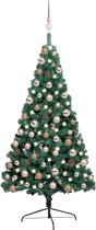 vidaXL de Noël artificiel avec LED et boules Demi 120 cm Vert