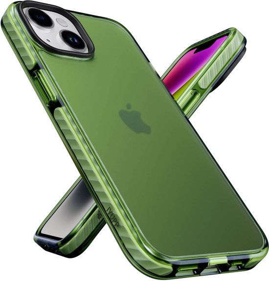 IYUPP Bumper - Geschikt voor Apple iPhone 13 Hoesje - Armor Groen - Shockproof